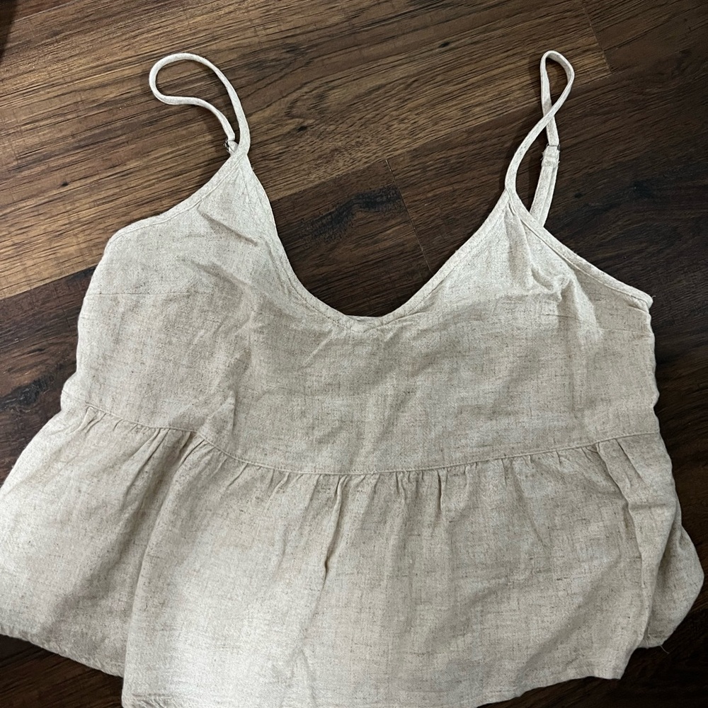 Abercrombie & Fitch White Smocked Camisole Top